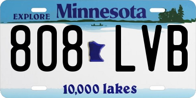 MN license plate 808LVB