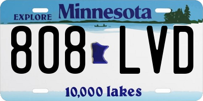 MN license plate 808LVD