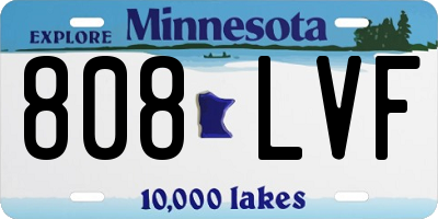 MN license plate 808LVF