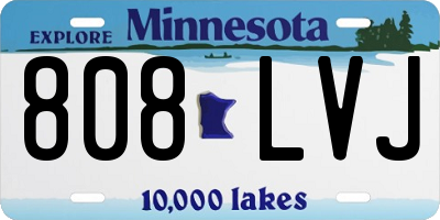 MN license plate 808LVJ