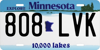 MN license plate 808LVK