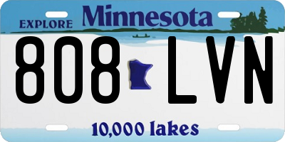 MN license plate 808LVN