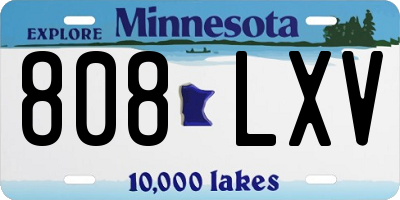MN license plate 808LXV