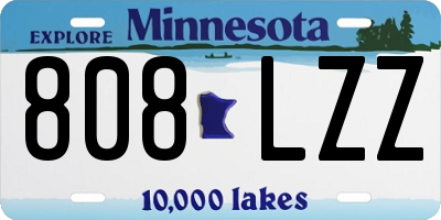 MN license plate 808LZZ