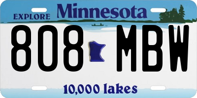 MN license plate 808MBW