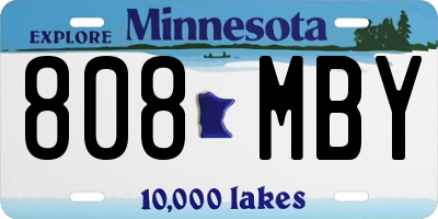 MN license plate 808MBY
