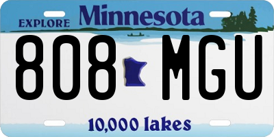 MN license plate 808MGU