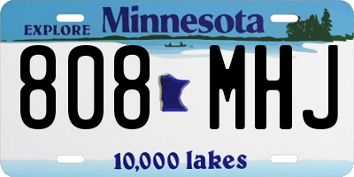 MN license plate 808MHJ