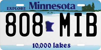 MN license plate 808MIB