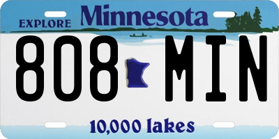 MN license plate 808MIN