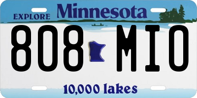 MN license plate 808MIO