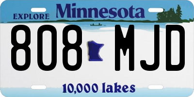 MN license plate 808MJD