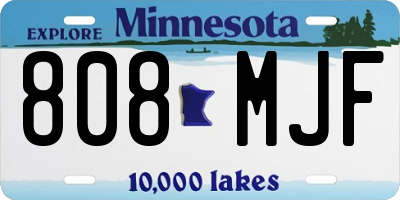 MN license plate 808MJF