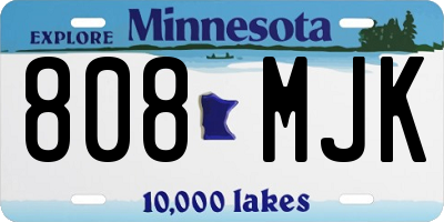 MN license plate 808MJK