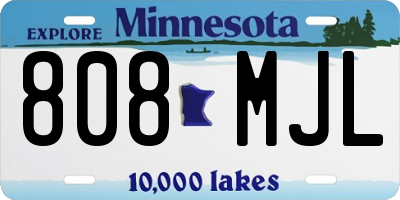 MN license plate 808MJL