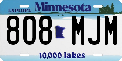 MN license plate 808MJM