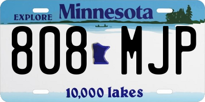 MN license plate 808MJP