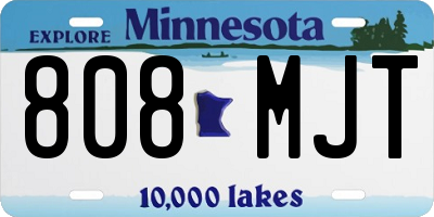 MN license plate 808MJT