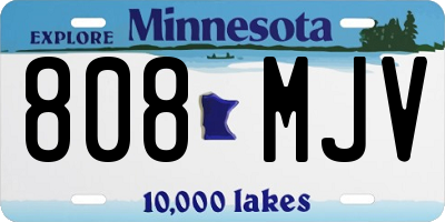 MN license plate 808MJV