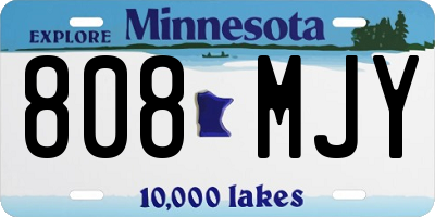 MN license plate 808MJY