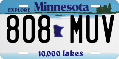 MN license plate 808MUV