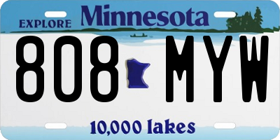 MN license plate 808MYW