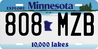 MN license plate 808MZB