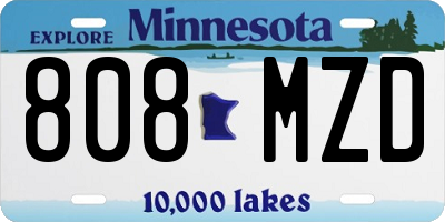 MN license plate 808MZD