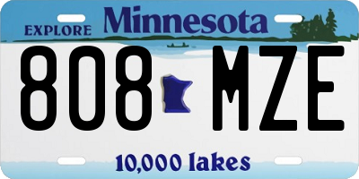MN license plate 808MZE