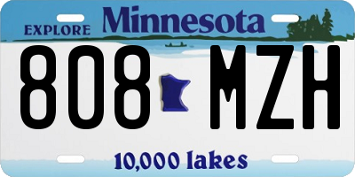 MN license plate 808MZH