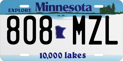 MN license plate 808MZL