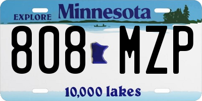 MN license plate 808MZP