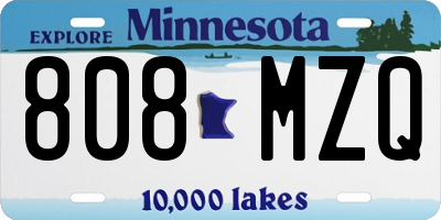 MN license plate 808MZQ