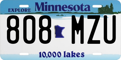 MN license plate 808MZU