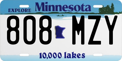 MN license plate 808MZY
