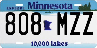 MN license plate 808MZZ