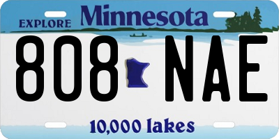 MN license plate 808NAE