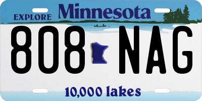 MN license plate 808NAG