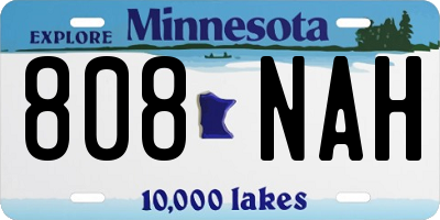 MN license plate 808NAH