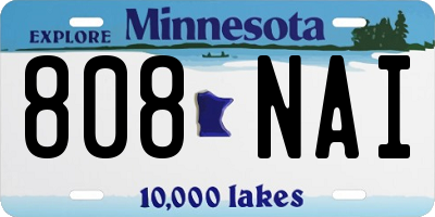 MN license plate 808NAI