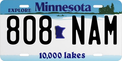 MN license plate 808NAM