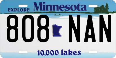 MN license plate 808NAN