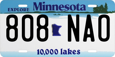 MN license plate 808NAO
