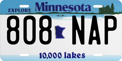 MN license plate 808NAP