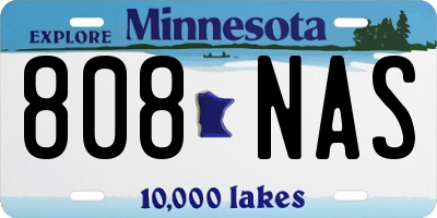 MN license plate 808NAS