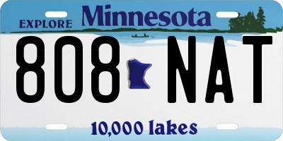 MN license plate 808NAT