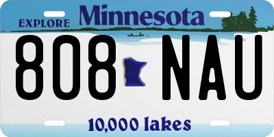 MN license plate 808NAU