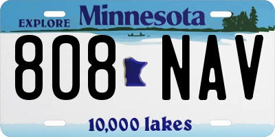 MN license plate 808NAV