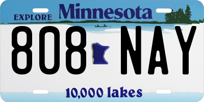 MN license plate 808NAY
