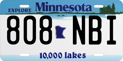 MN license plate 808NBI